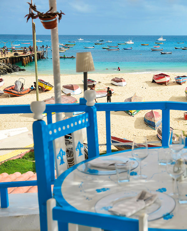 LobStar Enjoyable Seafood Restaurant Santa Maria Pier Cape Verde by Day from Terrace